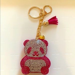 Panda dream rhinestone keychain new.